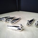 Box of 6 silver metal knife holders Volte Face