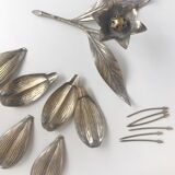 Flower brass chrome ashtray and aperitif peaks