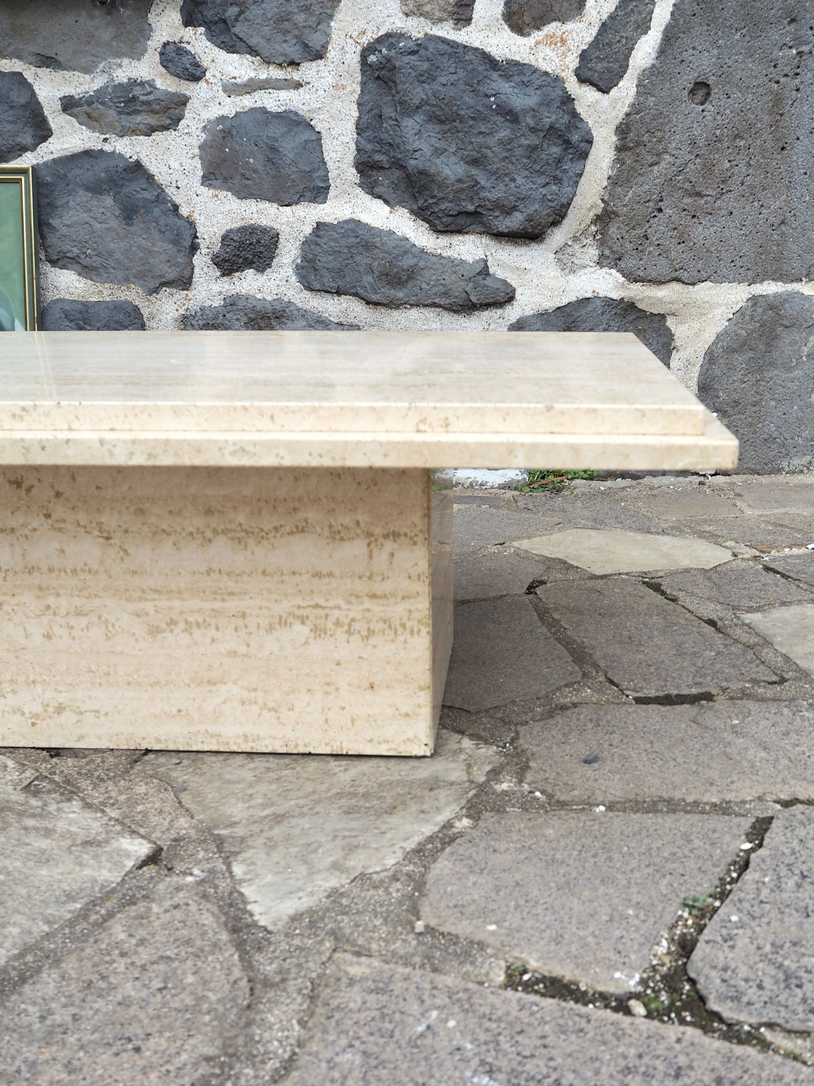 Travertine coffee table