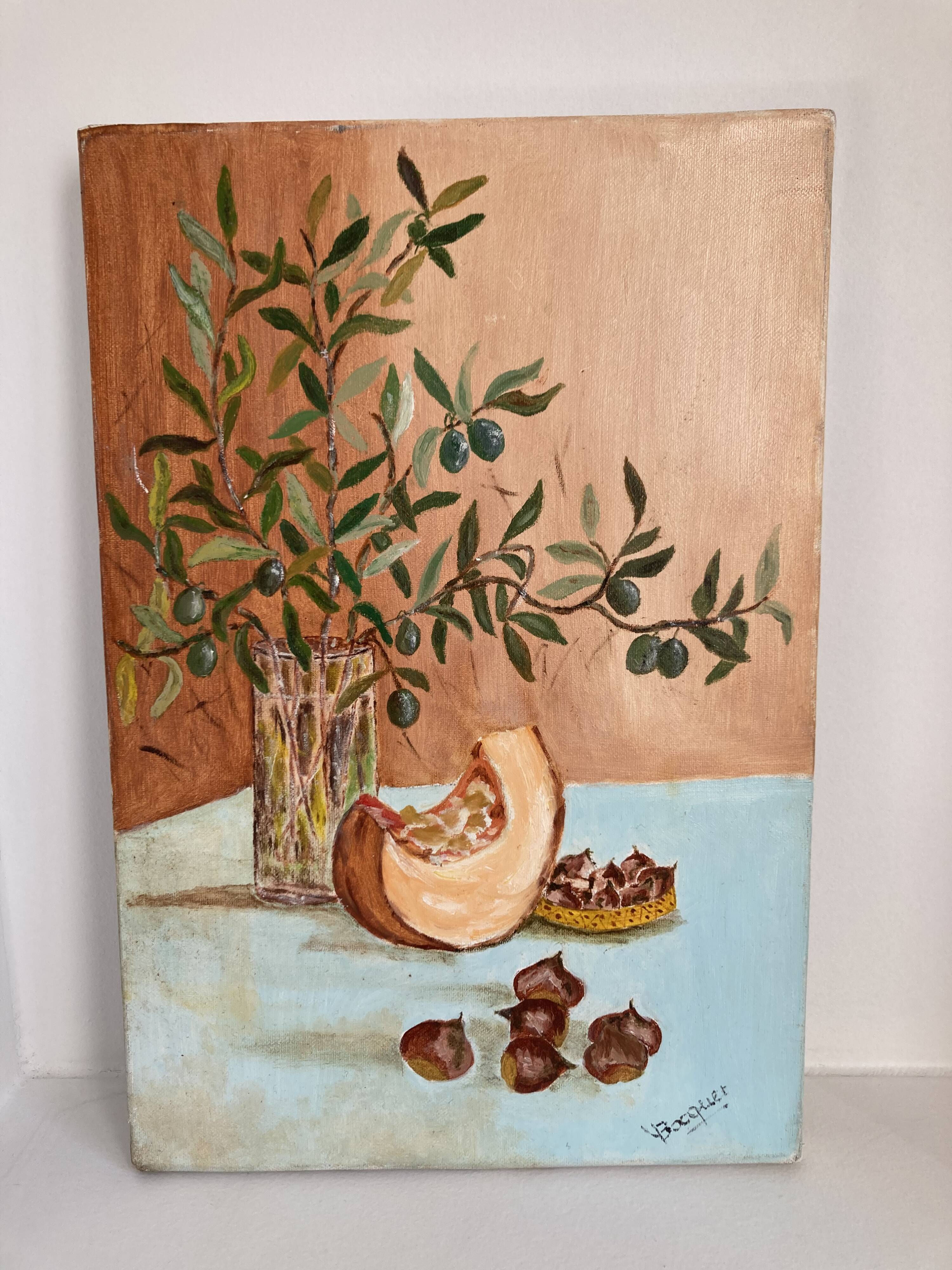 Oil on still life canvas
