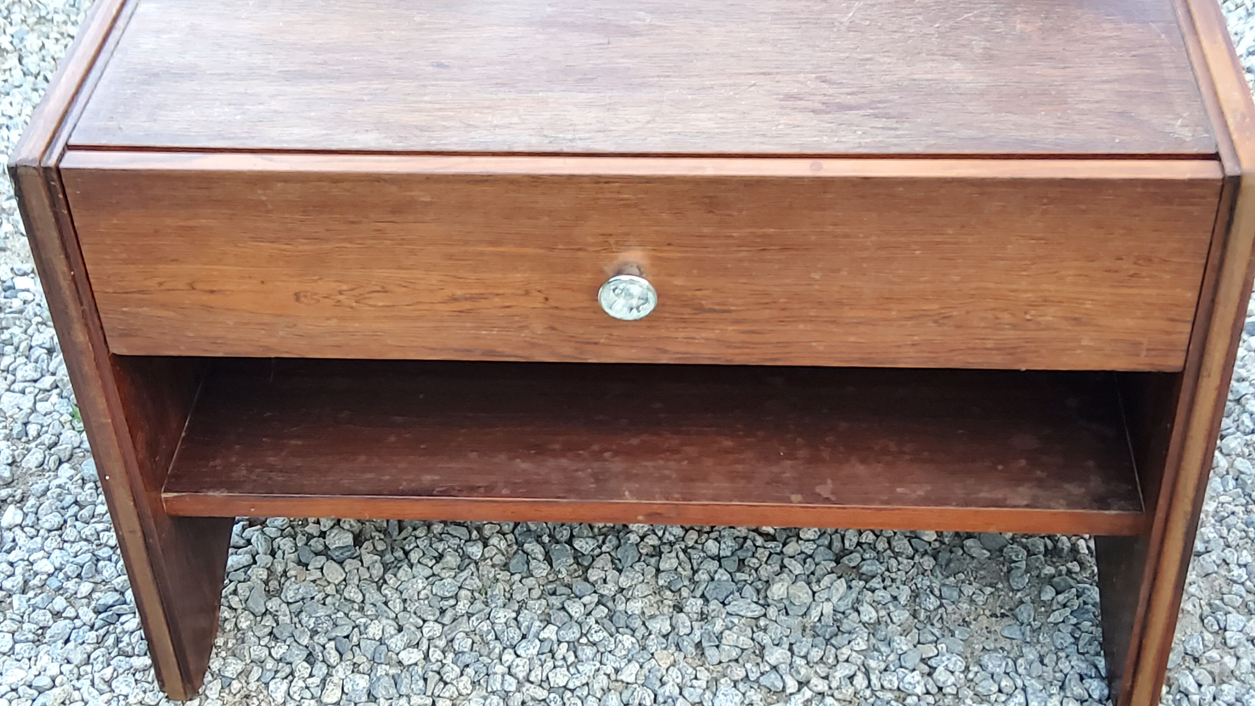 Pair of modernist art deco rosewood bedside tables from the 30s