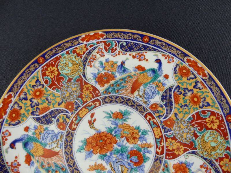 Set of 5 large Taous porcelain plates, Morocco, vintage