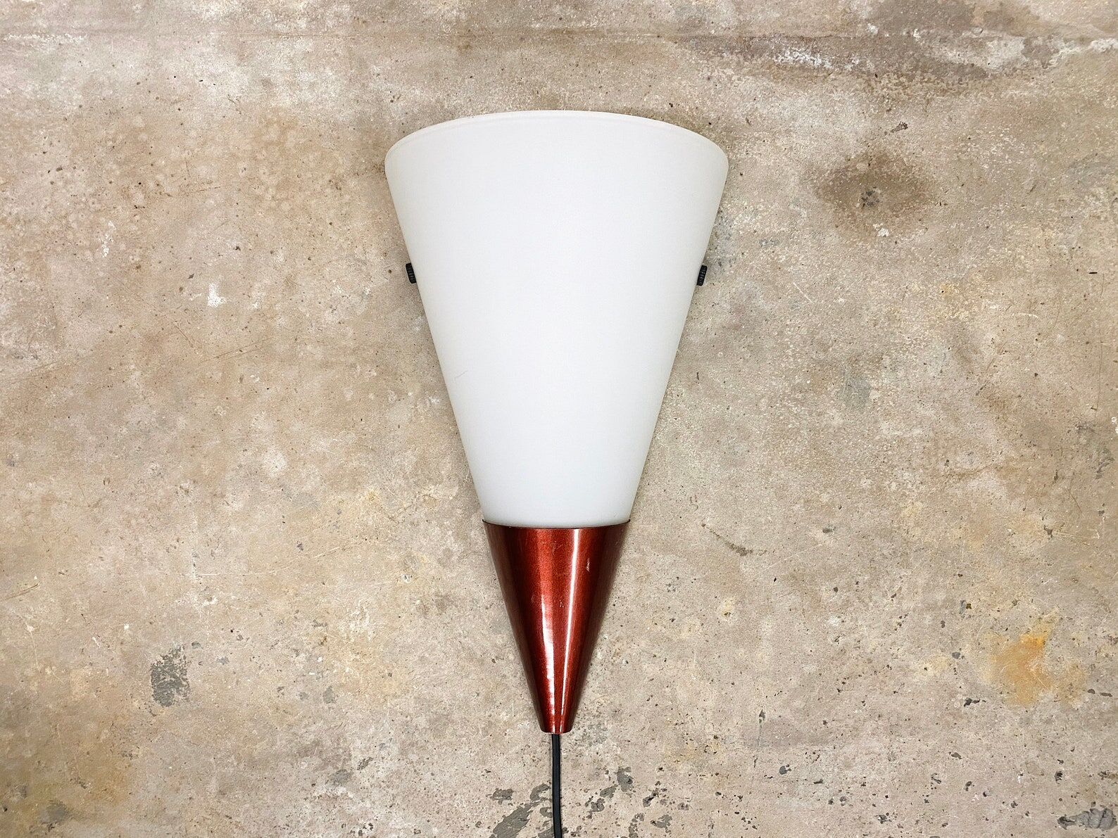 Vintage Wall Lamp / Wall Sconce by LAKRO, Holland, Glass and Metal