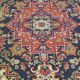 Tapis vintage en rouge et bleu foncé – 236x170 cm