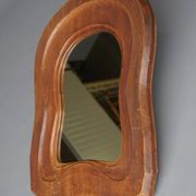 Miroir anthroposophique en bois du milieu du siècle, années 1950