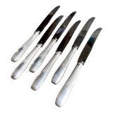 6 silver metal knives