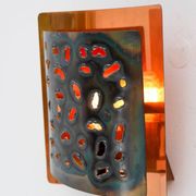 Vintage Brutalist copper wall sconce from Boréns, 1960s