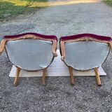 Louis XV armchairs in solid wood, 20th century
