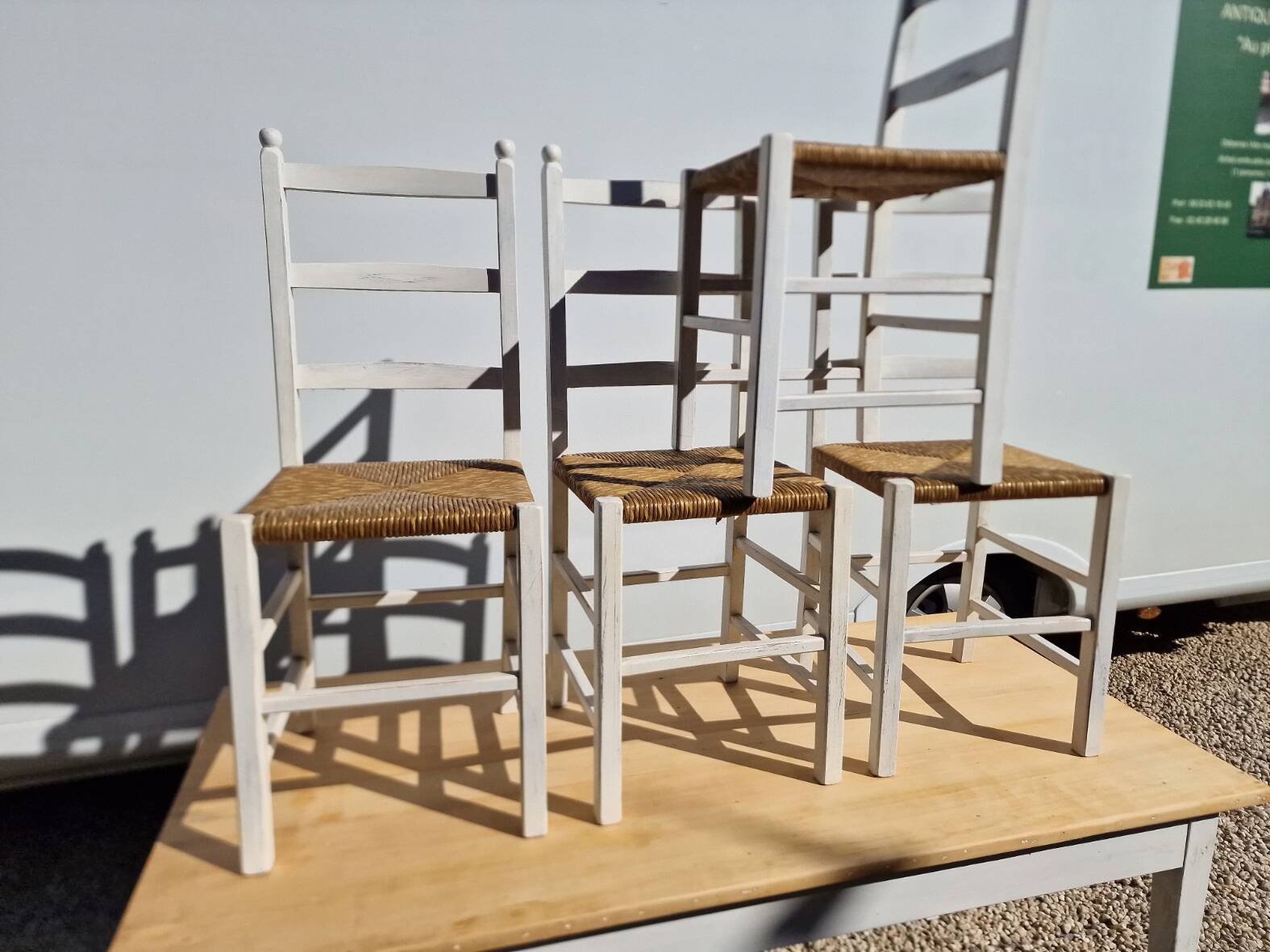 Table ancienne de ferme + 4 chaises