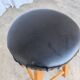 Vintage Wooden Bar Stool: Black Leather Seat, Mid-Century Bistro Style