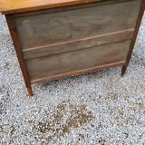 Chest of drawers of the 50s in solid oak 3 drawers conical feet