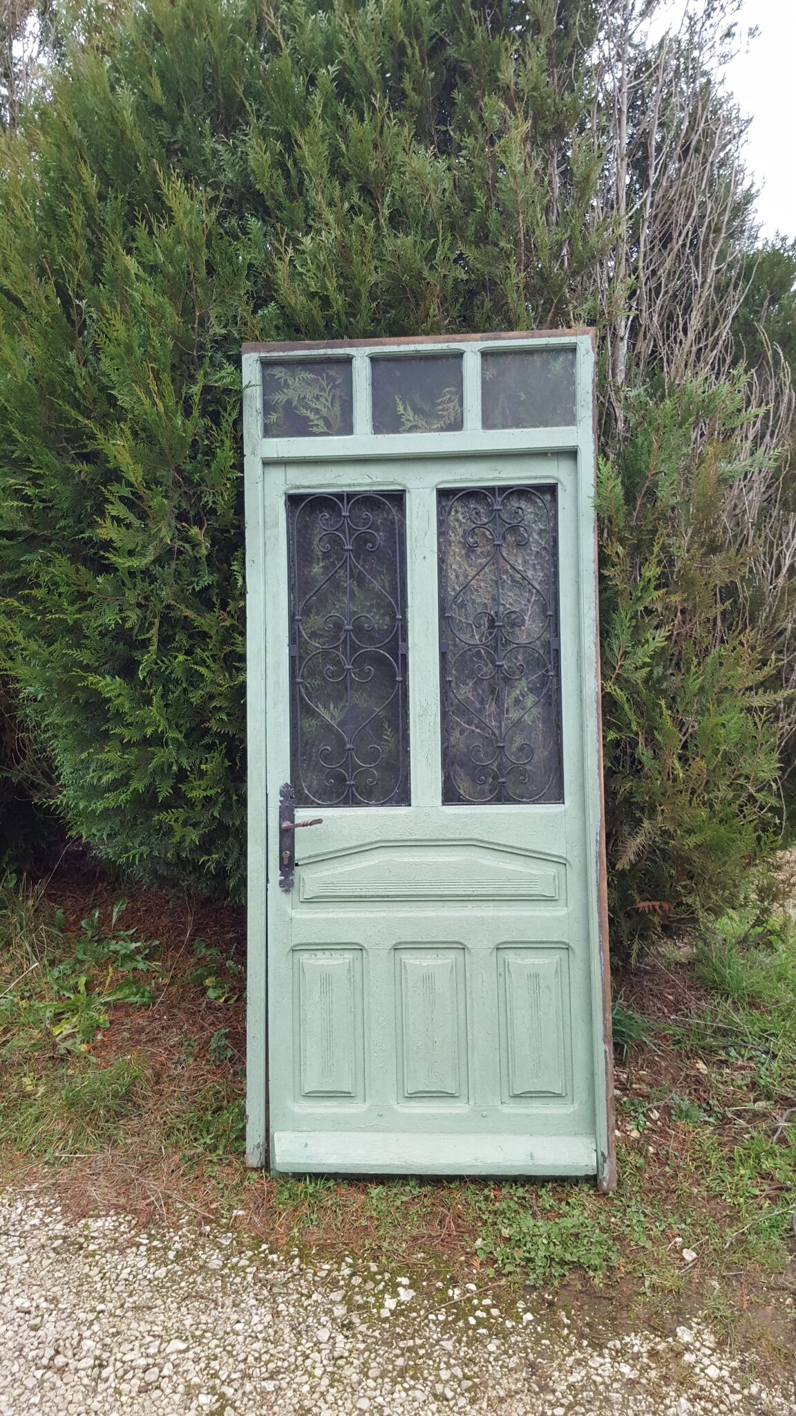Carved old entrance door