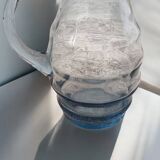 Blue glass pitcher