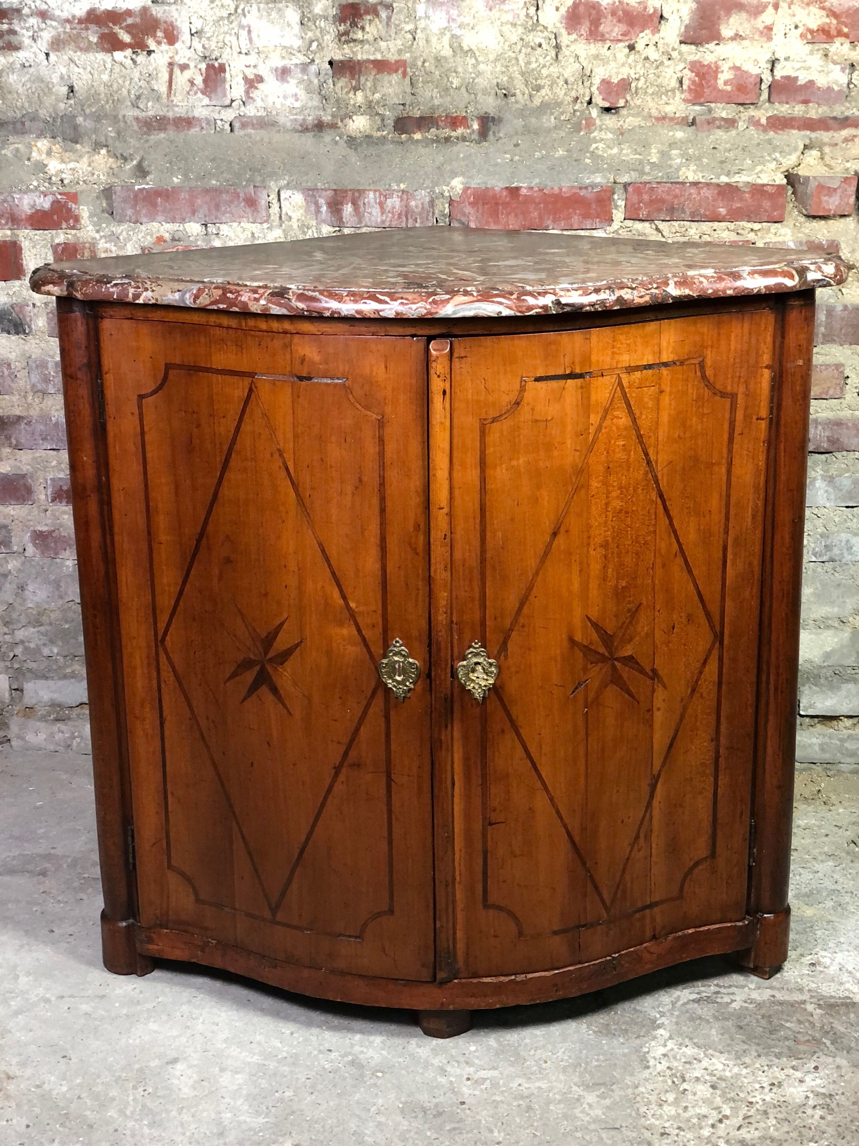 Curved notch in louis xv period marquetry stamped j.b galet