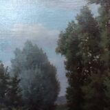 Old Canvas Oil Painting/Scene Of Life/The Washerwomen/Signed M.Merlin