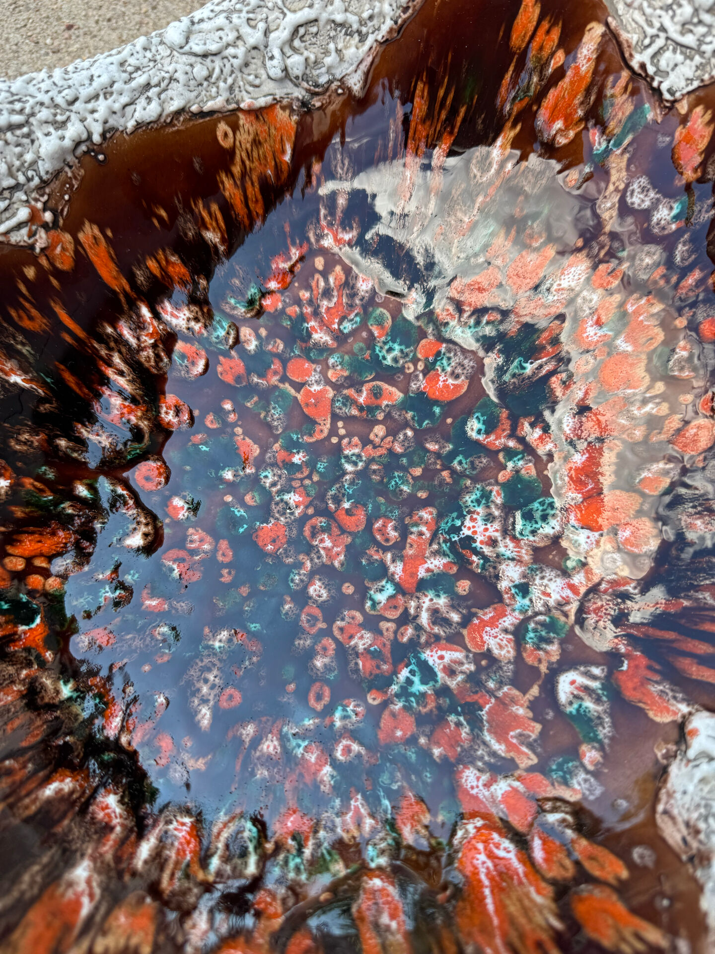 Large ceramic bowl lava Vallauris 1970s
