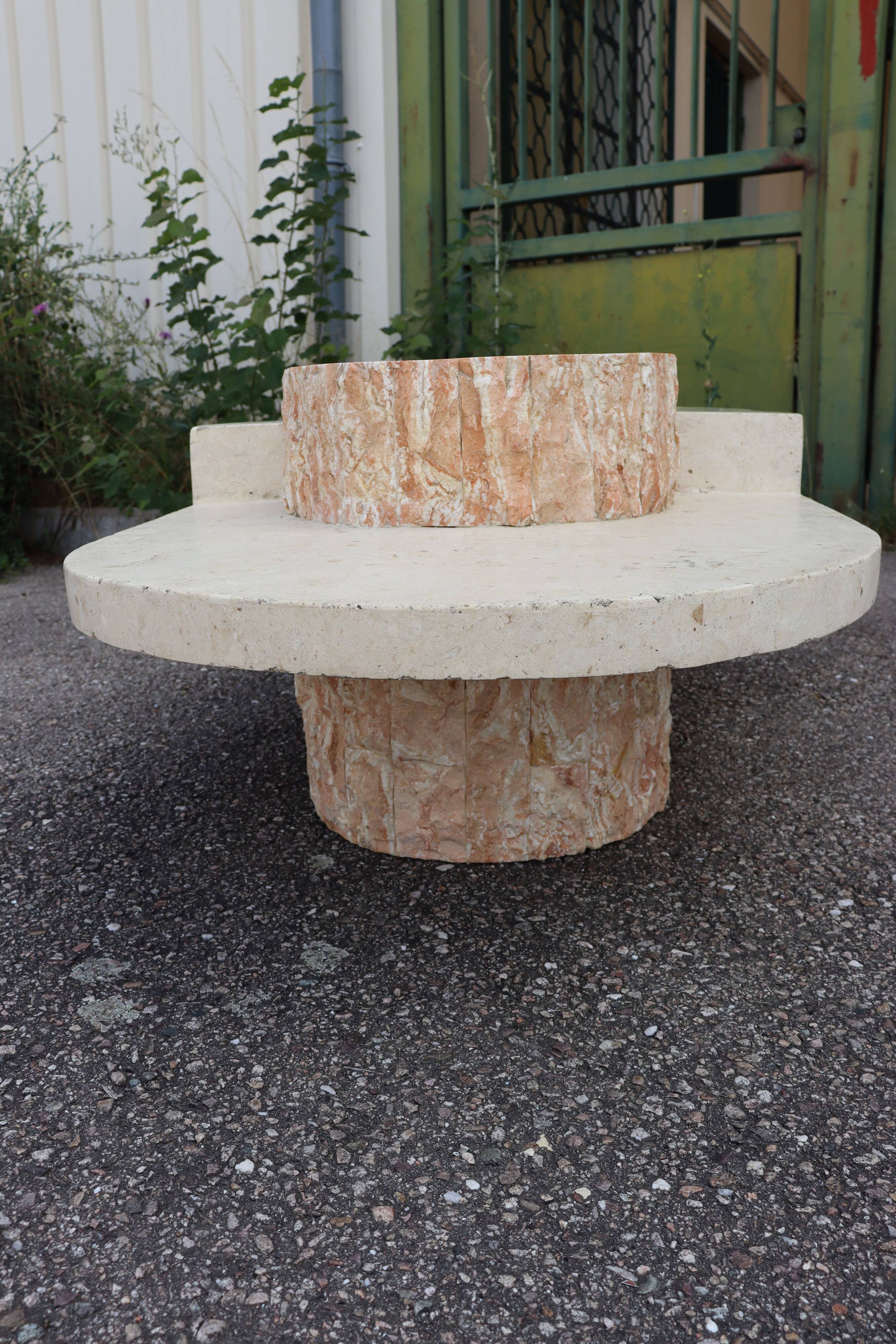 Travertine coffee table 1970