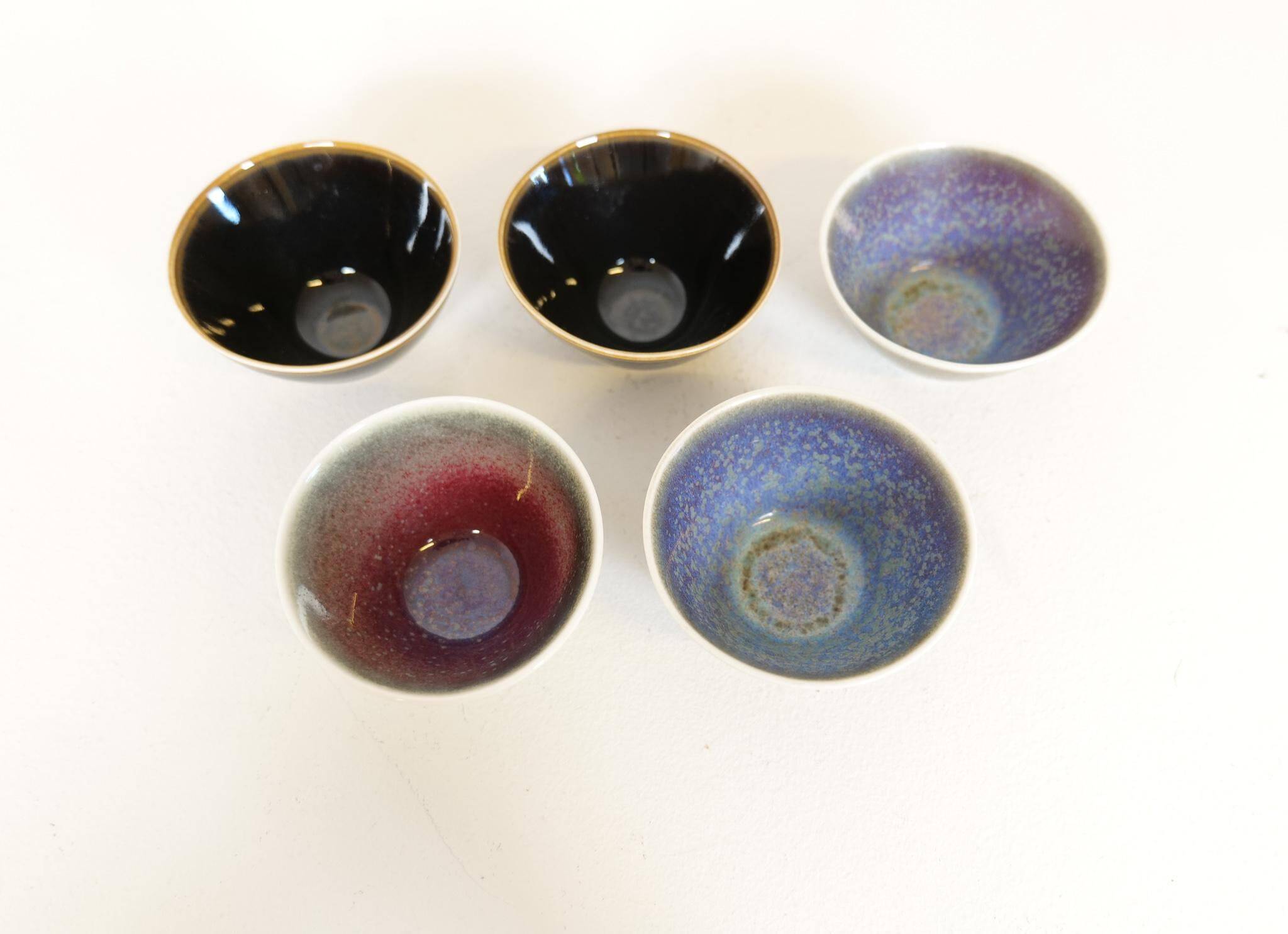 Mid-century modern set of 5 small bowls Rörstrand Carl Harry Stålhane, Sweden