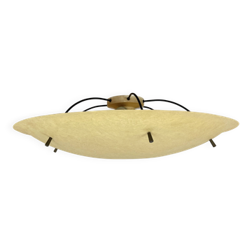 Lumière de plafond encastrée en fibre de verre de style sarfatti moderniste, 54 cm, Italie, années 50.