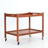 "AT-45" teak serving trolley by Hans Wegner for Andreas Tuck / Mid-century Danish modern design / 1960s