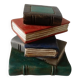 Hold pile holder of books carved wood trompe l oeil