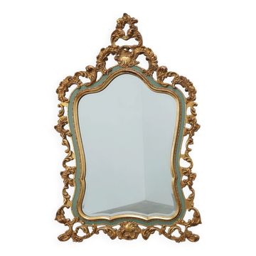Miroir doré de style florentin avec des rouleaux d'acanthe, Italie, 20e siècle