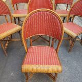 Set of 7 Parisian bistro / café chairs from the 1930s
