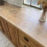 XXL solid oak counter sideboard