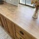 XXL solid oak counter sideboard