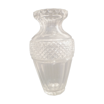 Vase en cristal taillé pointes de diamant & facettes Saint Louis, Baccarat