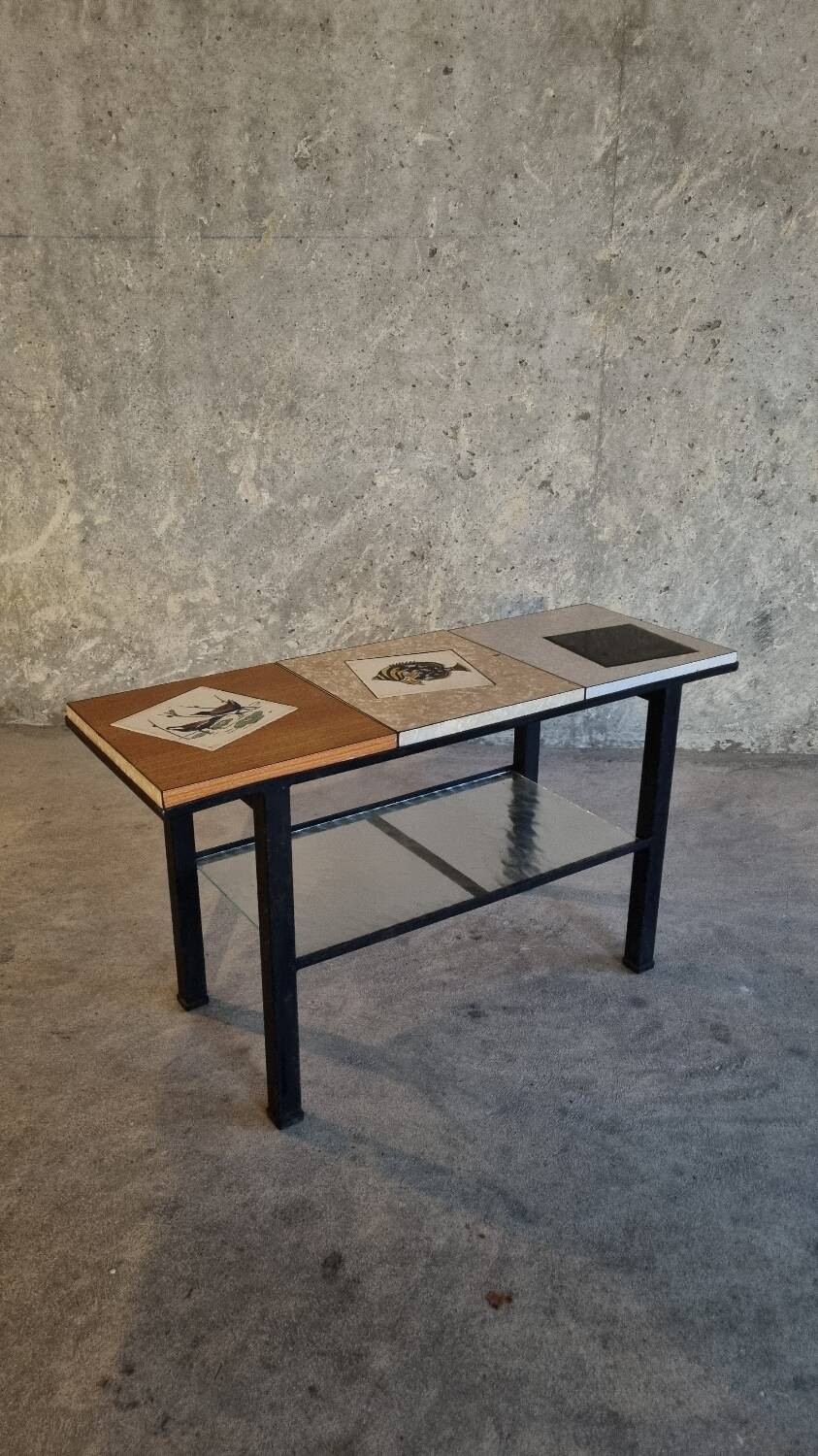 Vintage coffee table with tiles