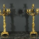 Bronze Candelabra, after J-A. Meissonnier, Rococo style, Napoleonic era