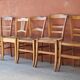 Ensemble de 5 chaises dépareillés en paille