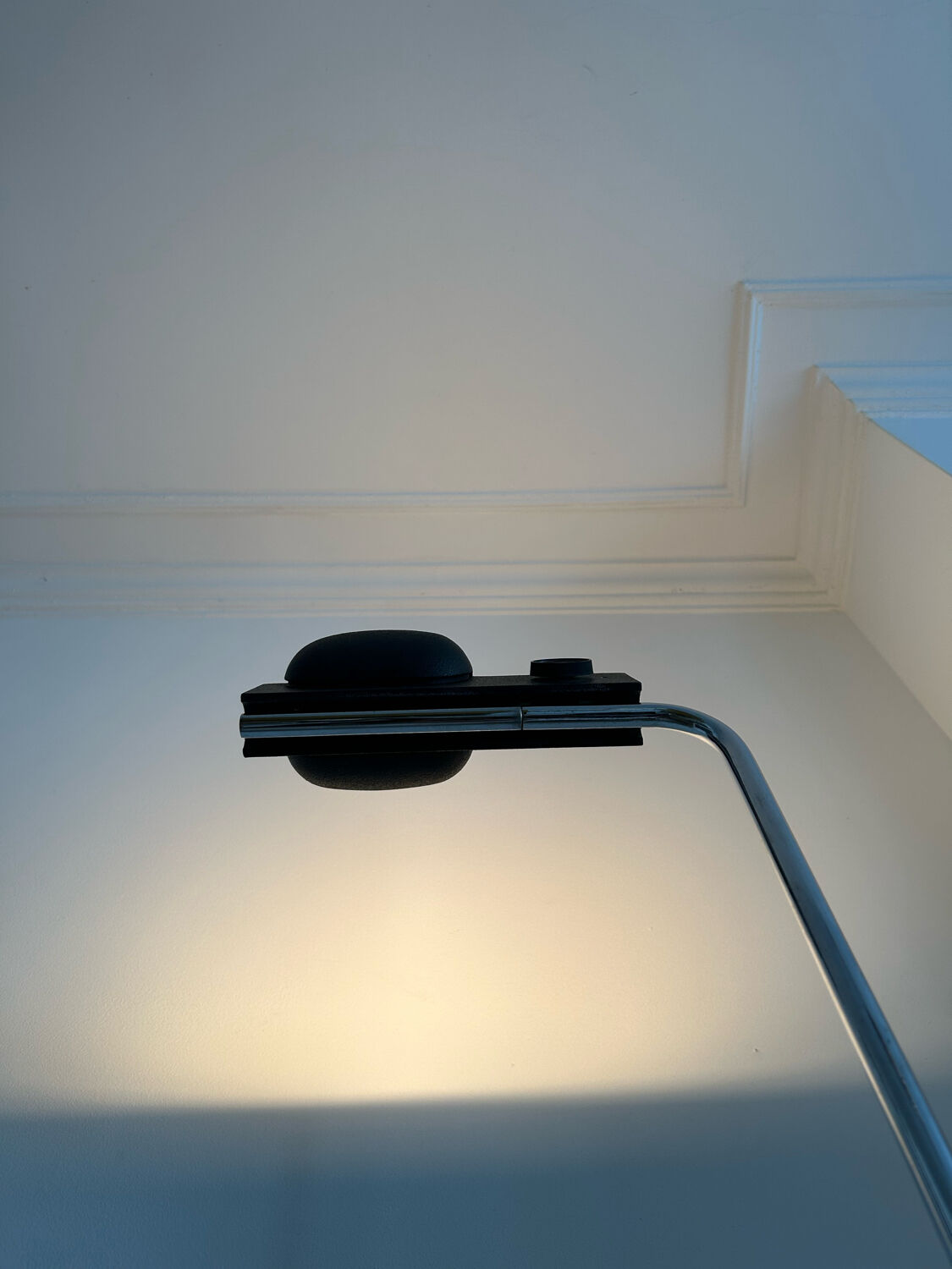 Vintage adjustable floor lamp, chrome and black, Gismondi for Artemide, Italy 1980