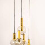 Grand cascading chandelier design with smoked glass by Cosack, Germany, 1970s.