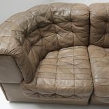 DS 11 modular sofa in brown patchwork leather by De Sede Team for De Sede Swiss
