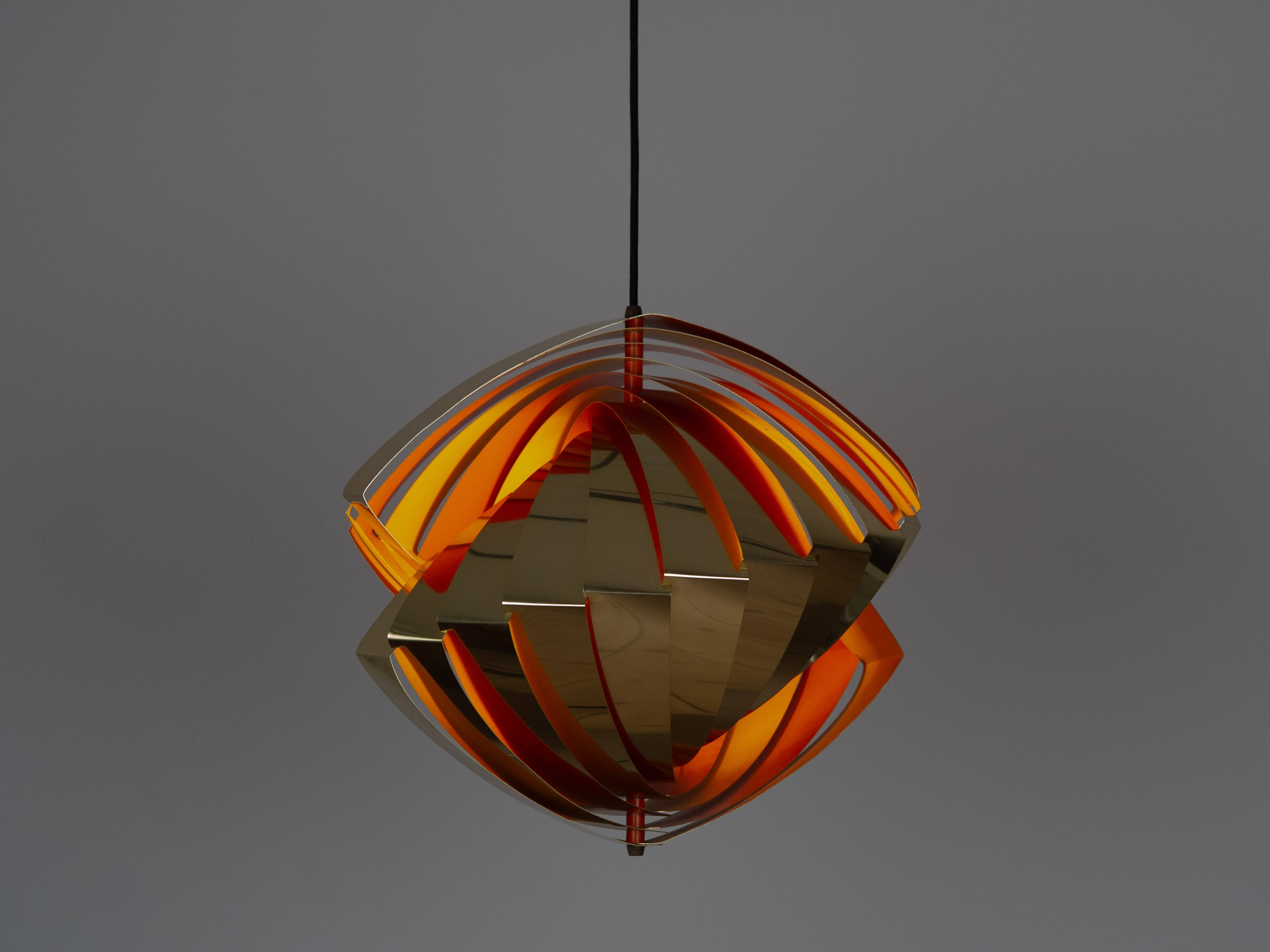 Danish vintage pendant lamp Konkylie by Louis Weisdorf, Lyfa, 1963