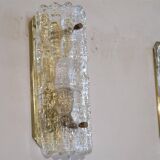 Pair of crystal and brass wall sconces by Carl Fagerlund
