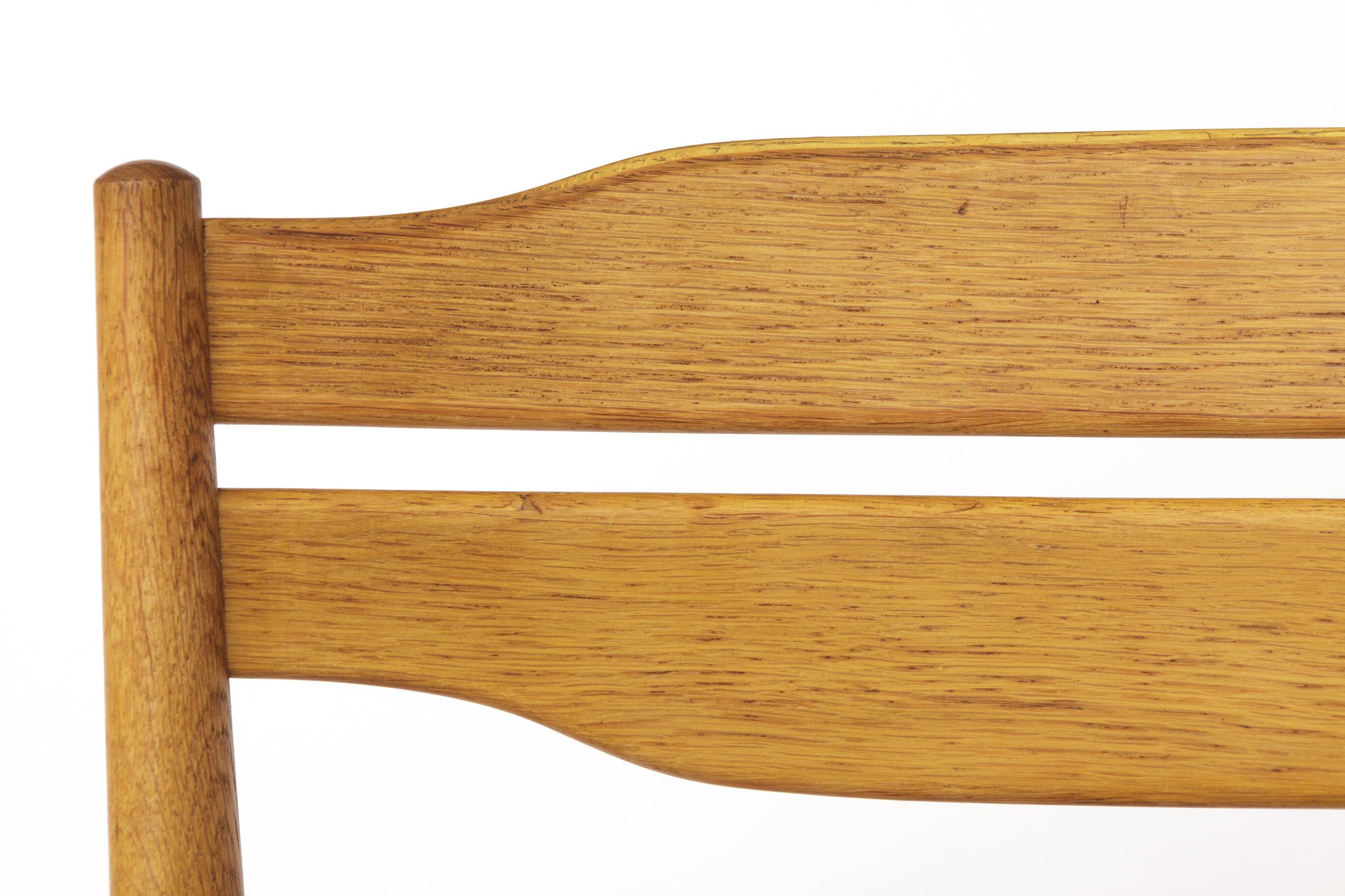 Ensemble de 6 chaises de salle à manger vintage des années 1970, chaises en hêtre et teck, milieu du siècle.