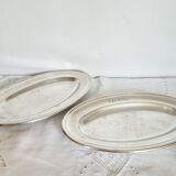Oval silver-plated metal platters, Christofle