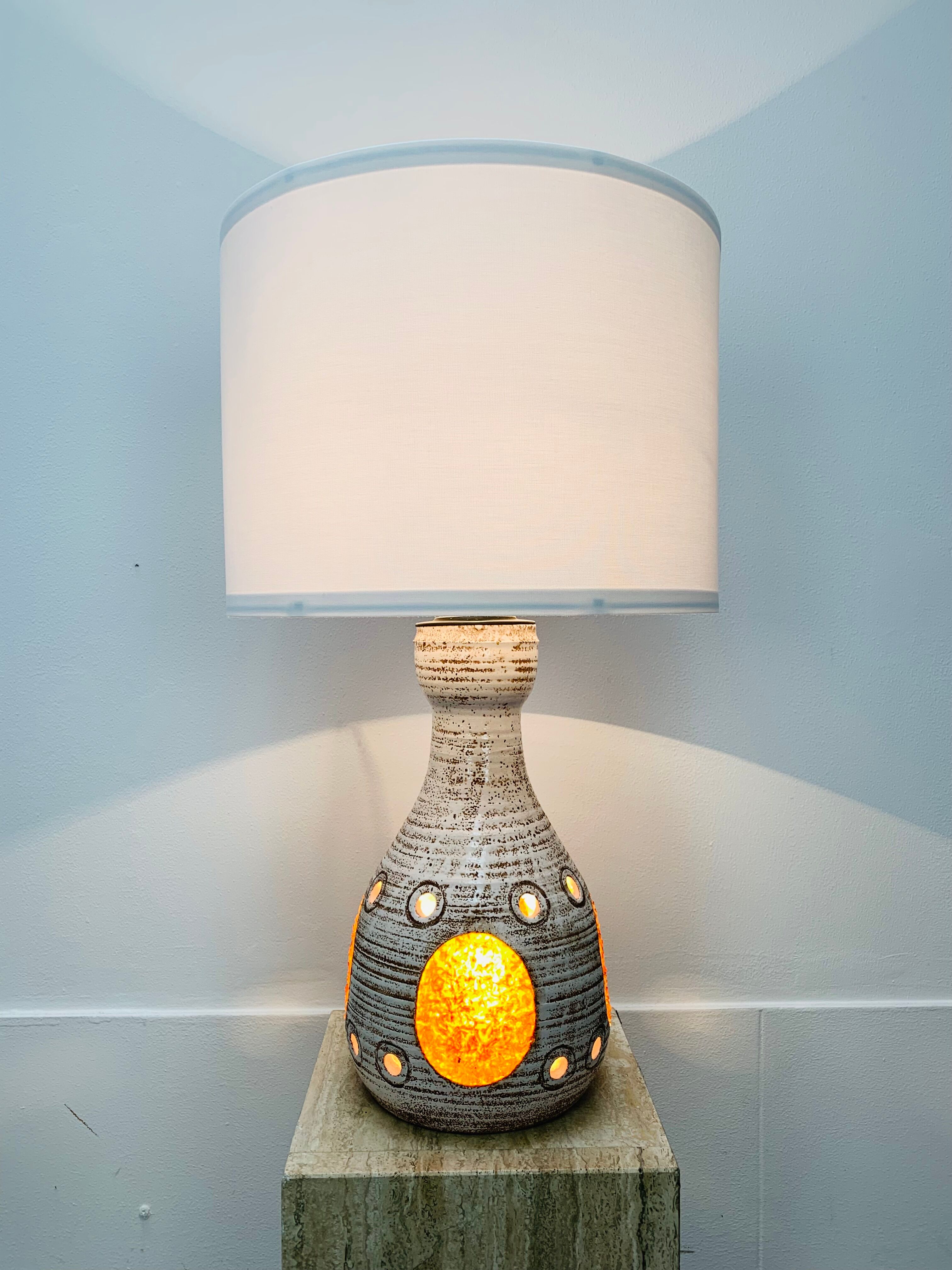 Stoneware lamp Accolay design Georges Pelletier