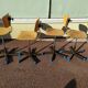 Set of 4 adjustable swivel sewing workshop chairs