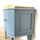Chevet vintage bleu de nîmes et chêne