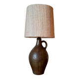 1950s pottery jug lamp and linen-style fabric lampshade