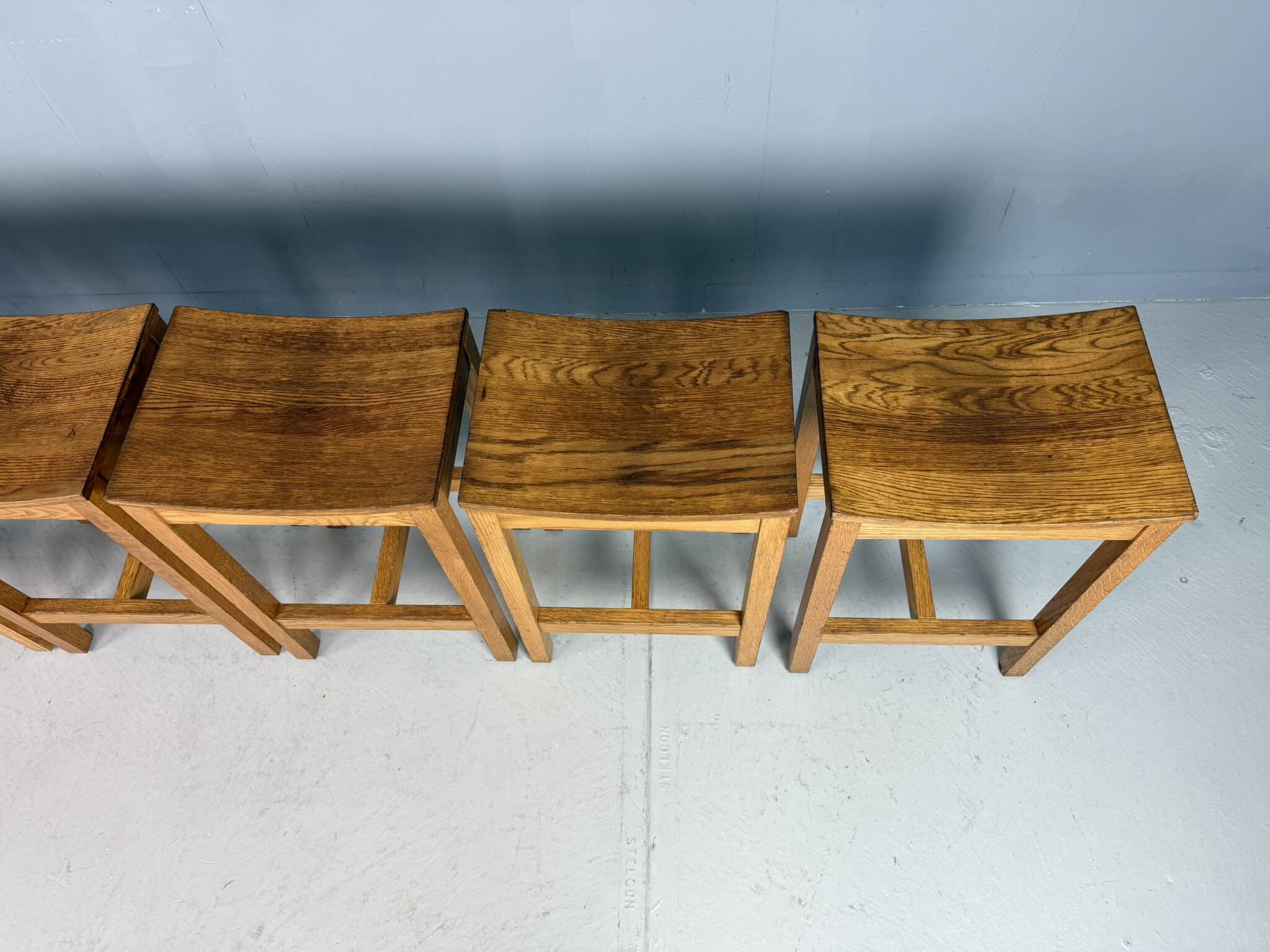 Set of 2 Japandi oak stools by Jonas Lindvall for David Design 1990s
