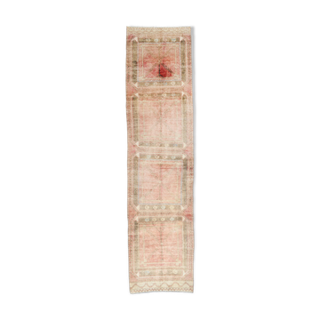 Tapis de coureur turc rouge brun, 90x336 cm