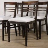 Set of 4 modernist chairs in oak and bouclé fabric, 1940