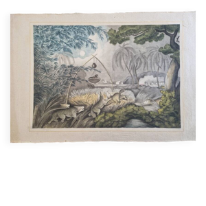 Dessin à l'aquarelle - soie