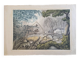La Roche Laffitte (Born in 1943) - Watercolour drawing on silk Wolf trap