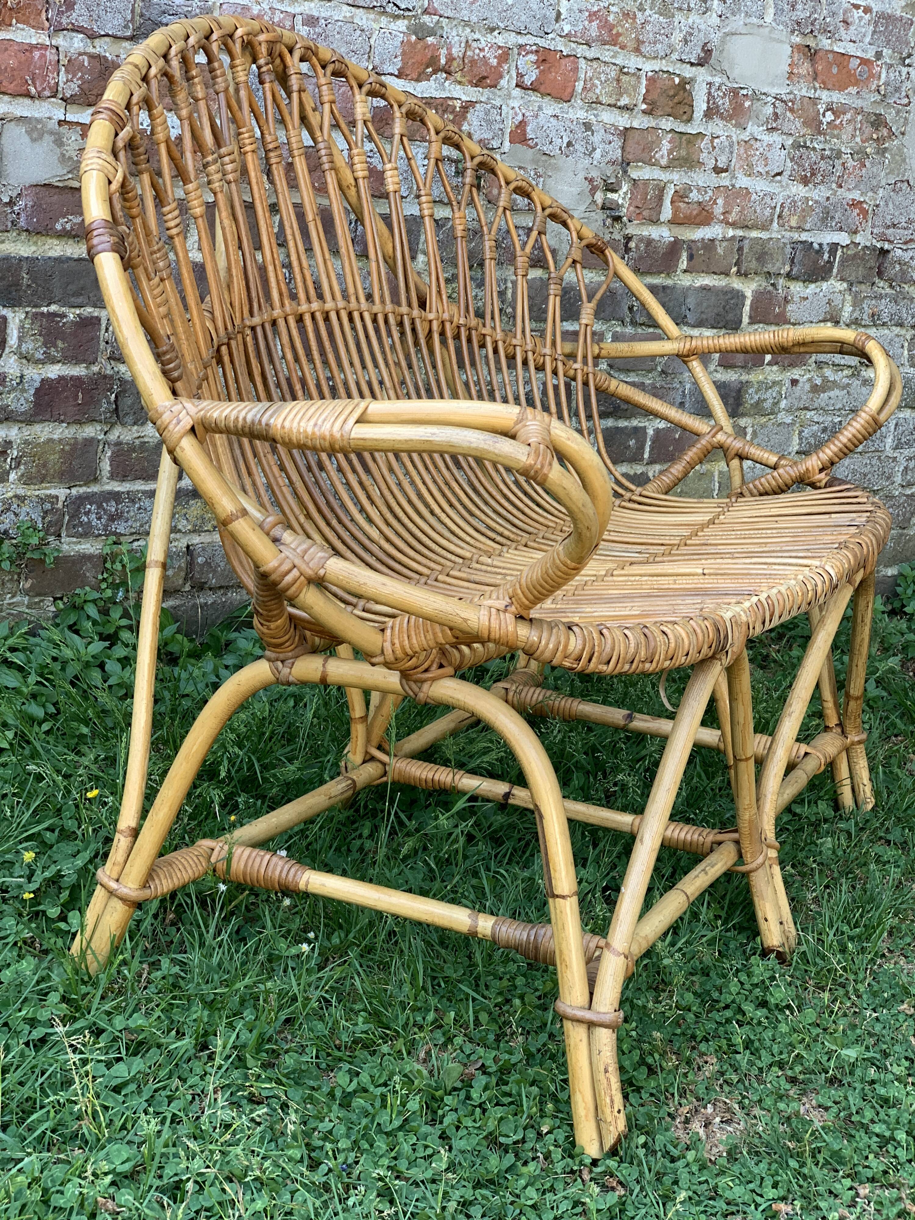Rattan bench